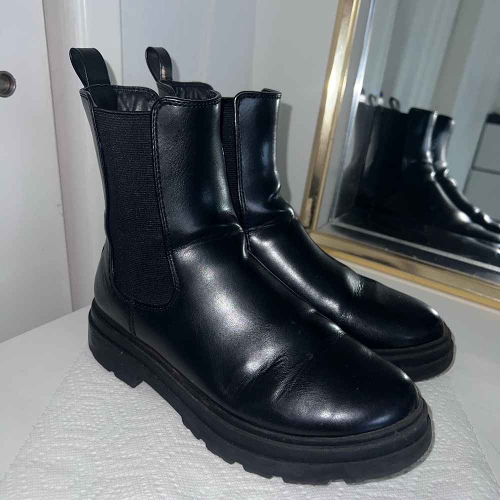 Black Leather Ankle Boots